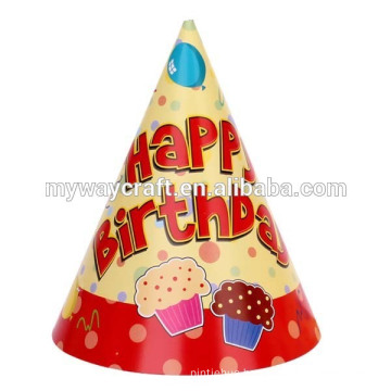 Party decoration popular tropical glossy lamination happy birthday party paper hat